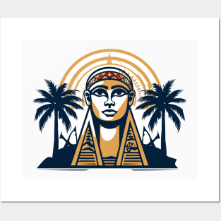 Ancient Egypt Egyptian Mythology: Ancient Pharaoh Icon in Gold Posters and Art